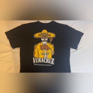 Large Gildan Black Mariachi Day of the Dead Skeleton VeraCruz Mexican Restaurant